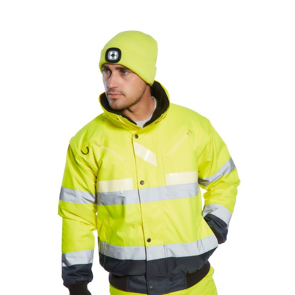Výstražná reflexní bunda GLOWTEX 3v1, žlutá-tm.modrá